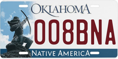 OK license plate 008BNA
