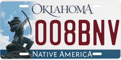 OK license plate 008BNV