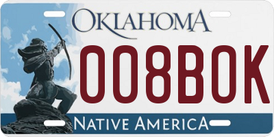 OK license plate 008BOK
