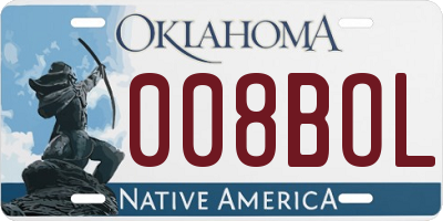 OK license plate 008BOL