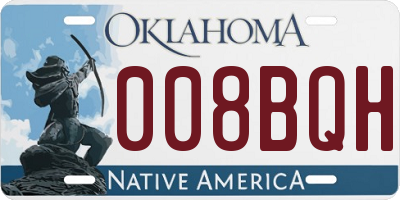 OK license plate 008BQH
