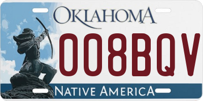 OK license plate 008BQV