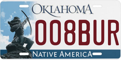 OK license plate 008BUR