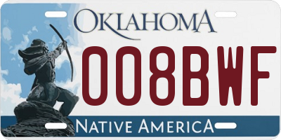 OK license plate 008BWF
