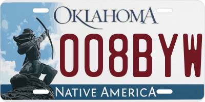 OK license plate 008BYW