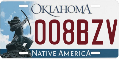 OK license plate 008BZV
