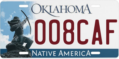 OK license plate 008CAF