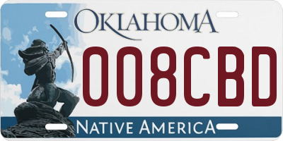 OK license plate 008CBD