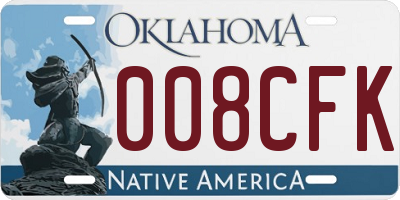 OK license plate 008CFK