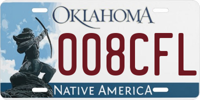 OK license plate 008CFL