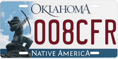 OK license plate 008CFR