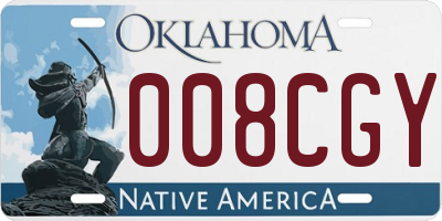 OK license plate 008CGY