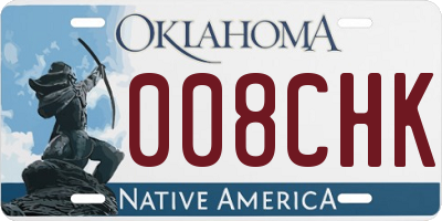 OK license plate 008CHK