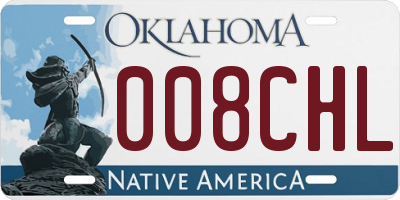 OK license plate 008CHL