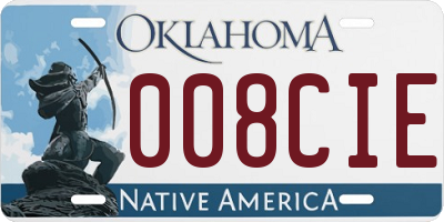OK license plate 008CIE