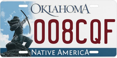 OK license plate 008CQF