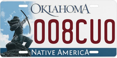 OK license plate 008CUO