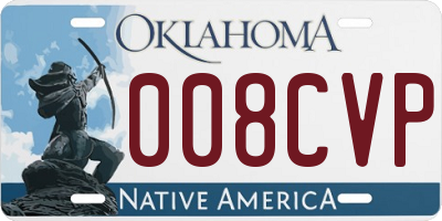 OK license plate 008CVP