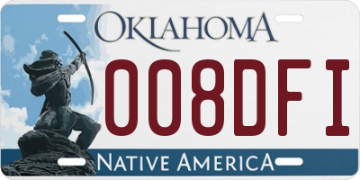 OK license plate 008DFI