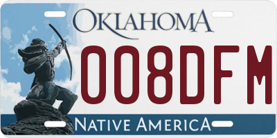 OK license plate 008DFM