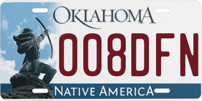 OK license plate 008DFN