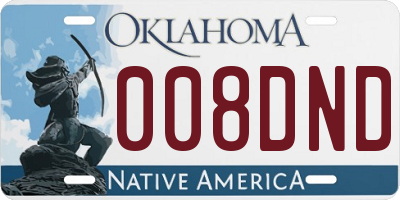 OK license plate 008DND
