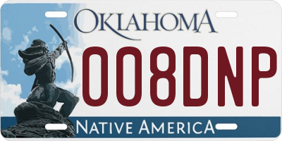 OK license plate 008DNP