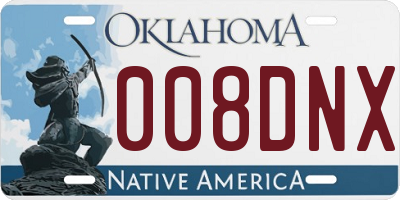 OK license plate 008DNX