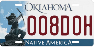 OK license plate 008DOH
