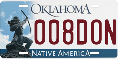 OK license plate 008DON