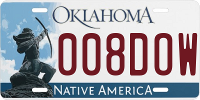 OK license plate 008DOW