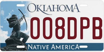 OK license plate 008DPB