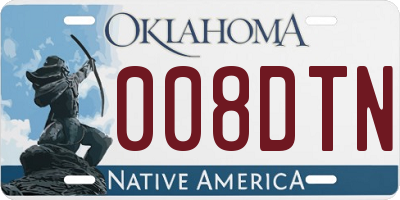 OK license plate 008DTN
