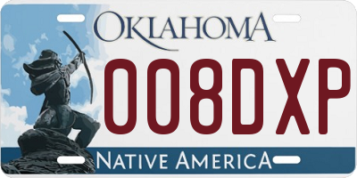 OK license plate 008DXP