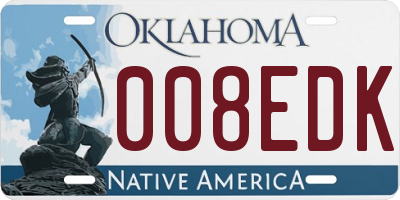 OK license plate 008EDK
