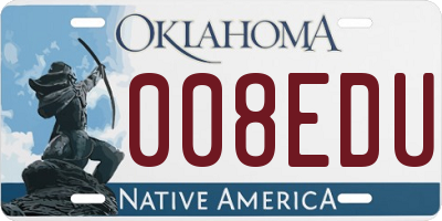OK license plate 008EDU