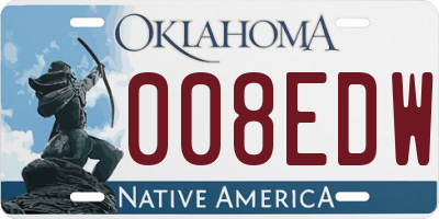 OK license plate 008EDW