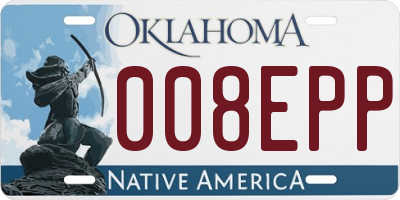 OK license plate 008EPP