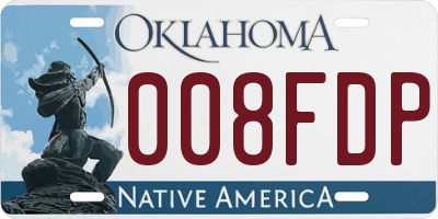 OK license plate 008FDP