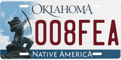 OK license plate 008FEA