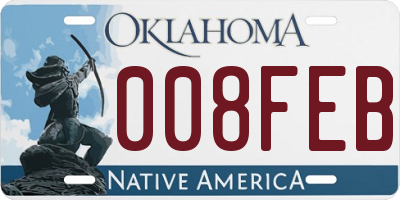 OK license plate 008FEB