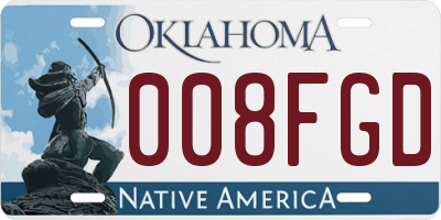 OK license plate 008FGD