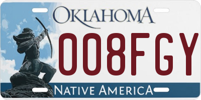 OK license plate 008FGY