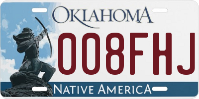 OK license plate 008FHJ
