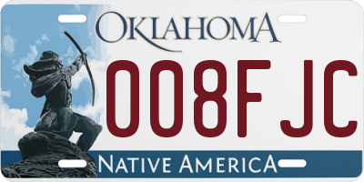 OK license plate 008FJC