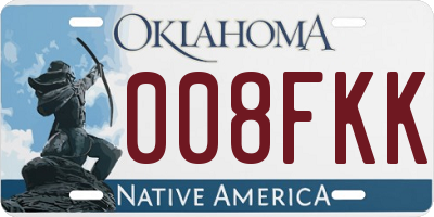 OK license plate 008FKK