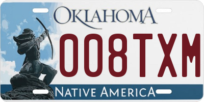 OK license plate 008TXM