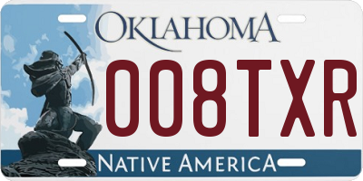 OK license plate 008TXR