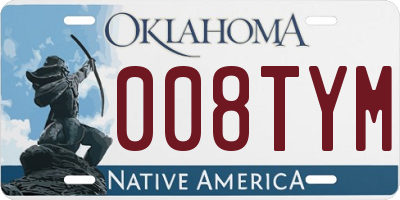 OK license plate 008TYM