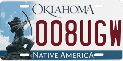 OK license plate 008UGW